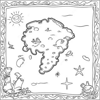 خريطة الكنز صفحات التلوين