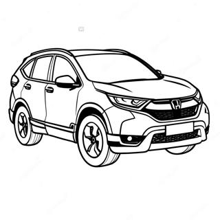 صفحة تلوين سيارة هوندا Cr-V الرياضية متعددة الاستخدامات صور تلوين