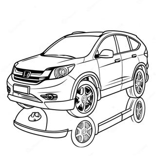 صفحة تلوين سيارة هوندا Cr-V الرياضية متعددة الاستخدامات صور تلوين