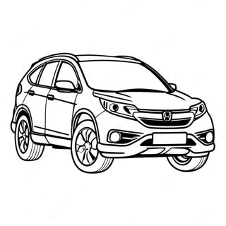 صفحة تلوين سيارة هوندا Cr-V الرياضية متعددة الاستخدامات صور تلوين