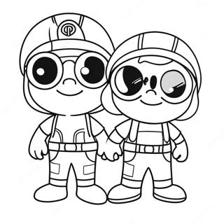صفحة تلوين مايكي وجي جي المغامرين صور تلوين