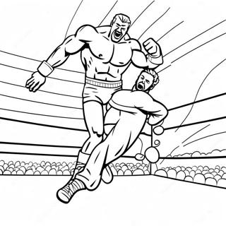 صفحة تلوين مصارع Wwe يقفز على خصمه صور تلوين