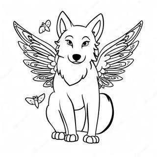 ذئب بأجنحة صفحات التلوين