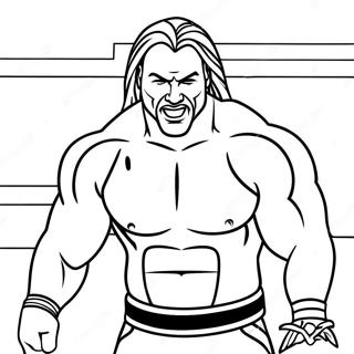 صفحة تلوين مواجهة ملحمية لمصارعي Wwe صور تلوين