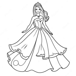 فستان باربي صفحات التلوين