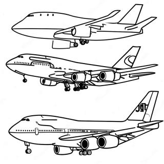 طائرة 747 - تلوين صور تلوين