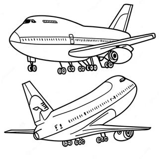 طائرة 747 - تلوين صور تلوين