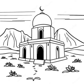 صفحة تلوين بيت المقدس في الصحراء صور تلوين