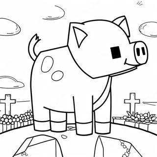 صفحة تلوين خنزير ماينكرافت صور تلوين
