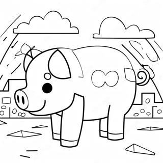 صفحة تلوين خنزير ماينكرافت صور تلوين
