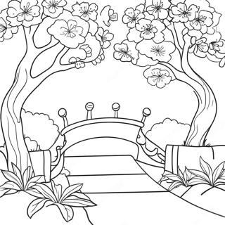 أزهار الكرز صفحات التلوين