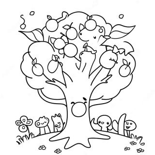 شجرة التفاح صفحات التلوين