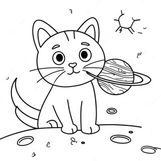 قط الفضاء Coloring Pages