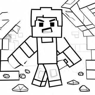 صفحة تلوين ستيف ماينكرافت ينقب عن الماس صور تلوين