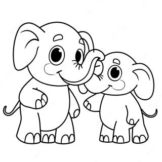 الفيل وبيجي صفحات التلوين