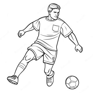 صفحة تلوين لاعب كرة قدم يركل الكرة صور تلوين