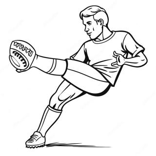 صفحة تلوين لاعب كرة قدم يركل الكرة صور تلوين