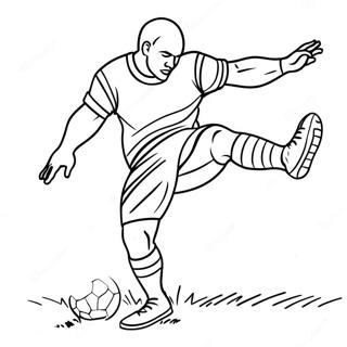 صفحة تلوين لاعب كرة قدم يركل الكرة صور تلوين