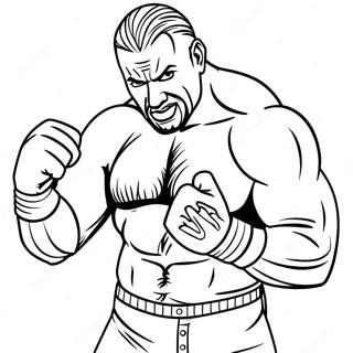 صفحة تلوين نجم Wwe في وضعية حركة صور تلوين