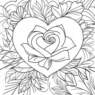 وردة القلب صفحات التلوين