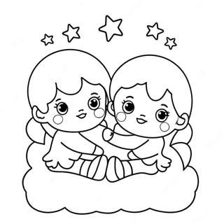 نجوم التوأم الصغير صفحات التلوين