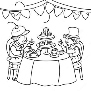 حفلة شاي صفحات التلوين