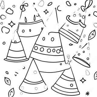 صفحة تلوين قبعات حفلات ملونة صور تلوين