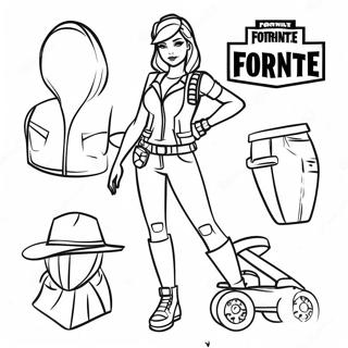 صفحة تلوين فتاة فورتنايت الأنيقة بملابسها صور تلوين