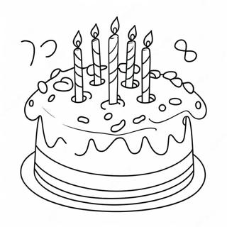 صفحة تلوين كعكة عيد ميلاد أنيقة صور تلوين