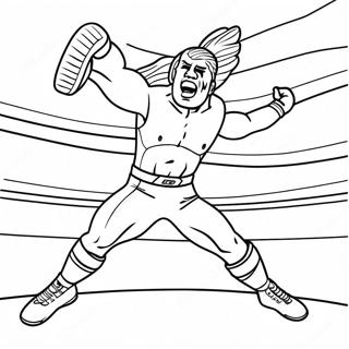 صفحة تلوين مصارع Wwe يقفز على خصمه صور تلوين