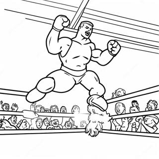 صفحة تلوين مصارع Wwe يقفز على خصمه صور تلوين